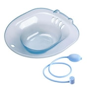 Sits Bath Toilet Seat Basin with Flusher Anti Slip Women Elderly Toilet Seat Sitz Bath Basin Bidet Hip Bath for Restroom Dorm blue A